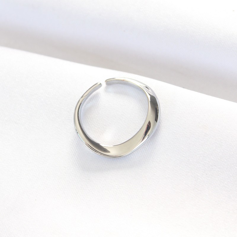 Yassı Silver Renk Ayarlanabilir Yüzük