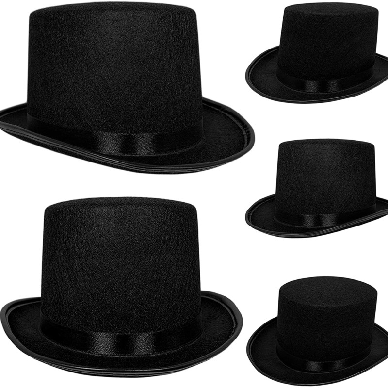 Yetişkin Boy Siyah Renk Keçe Sihirbaz Fötr Şapka