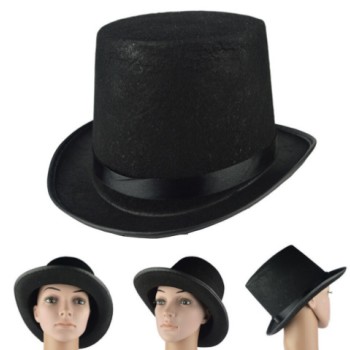Yetişkin Boy Siyah Renk Keçe Sihirbaz Fötr Şapka