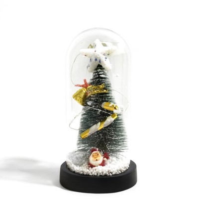 Yılbaşı Temalı Işıklı Dekoratif Cam Fanus - Model 1 