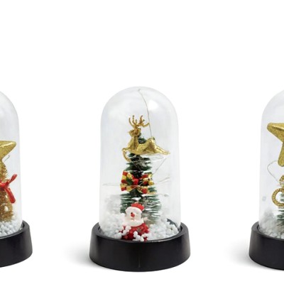 Yılbaşı Temalı Işıklı Dekoratif Cam Fanus - Model 10