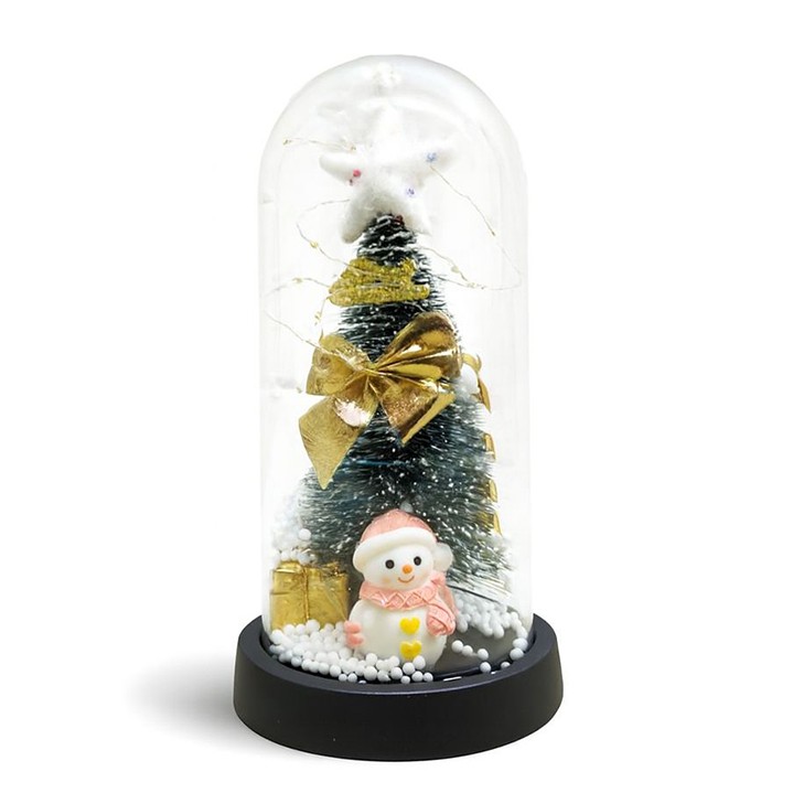 Yılbaşı Temalı Işıklı Dekoratif Cam Fanus - Model 7