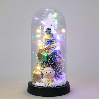 Yılbaşı Temalı Işıklı Dekoratif Cam Fanus - Model 7