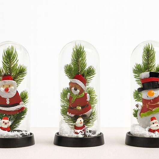 Yılbaşı Temalı Işıklı Dekoratif Cam Fanus - Model 8