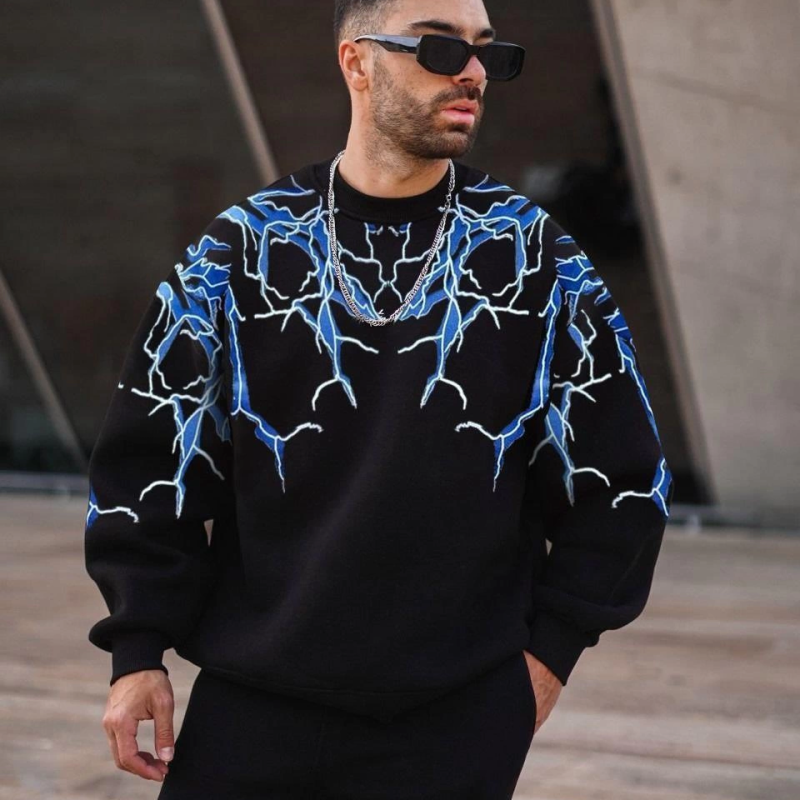 Yıldırım Bisiklet Yaka Sweat - Siyah