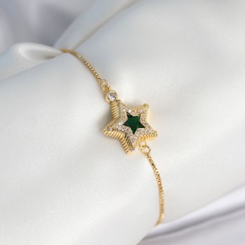 Yıldız Model Asansörlü Gold Renk Kadın Bileklik