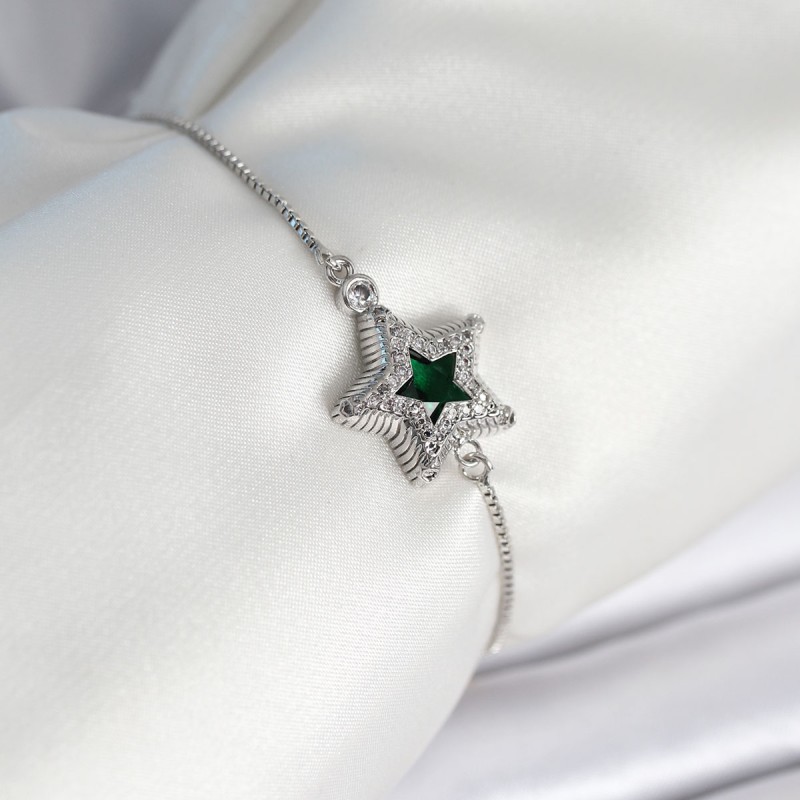 Yıldız Model Asansörlü Gümüş Renk Kadın Bileklik