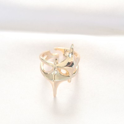 Yıldız Model Gold Renk Ayarlanabilir Yüzük