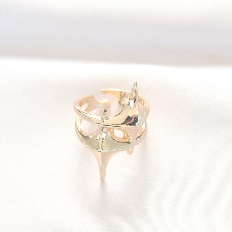 Yıldız Model Gold Renk Ayarlanabilir Yüzük