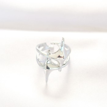 Yıldız Model Silver Renk Ayarlanabilir Yüzük