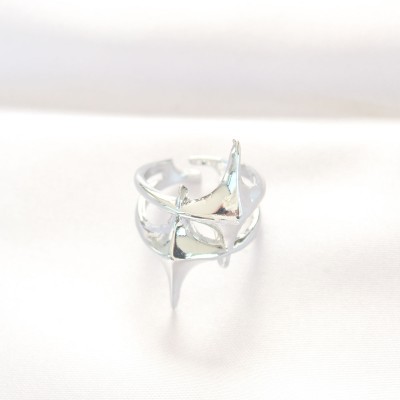 Yıldız Model Silver Renk Ayarlanabilir Yüzük