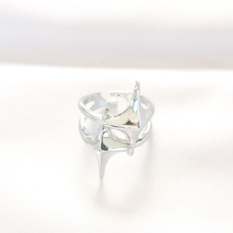 Yıldız Model Silver Renk Ayarlanabilir Yüzük