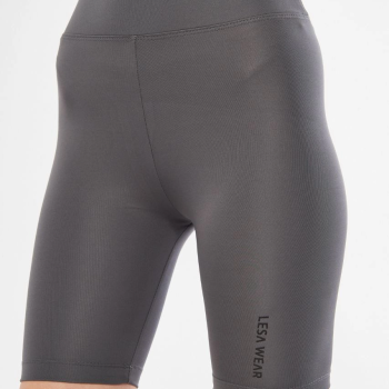 Yüksek Bel Biker Sporcu Şort - Füme