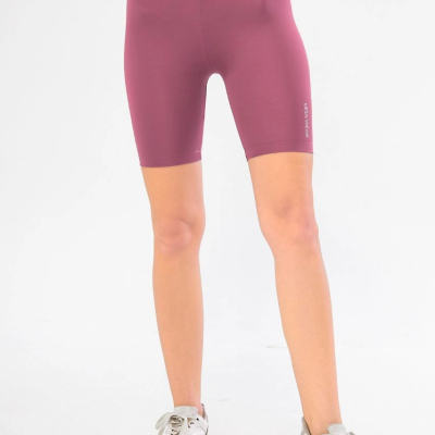 Yüksek Bel Biker Sporcu Şort - Gül Kurusu