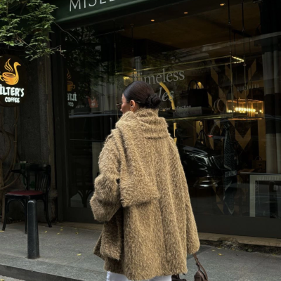 Yün Cıkartılabilen Atkılı ,Kaban İkili Takım- Kahve