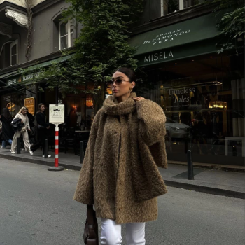 Yün Cıkartılabilen Atkılı ,Kaban İkili Takım- Kahve