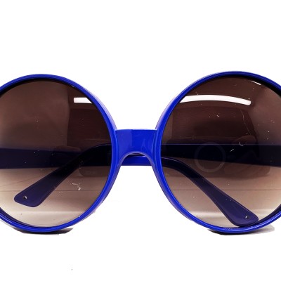 Yuvarlak Yeşilçam 80 li 90 lı Yıllar Parti Gözlüğü Retro Mavi Renk