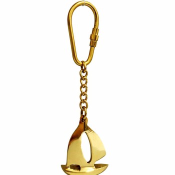 Zarif Yelkenli Tasarım Pirinç Anahtarlık