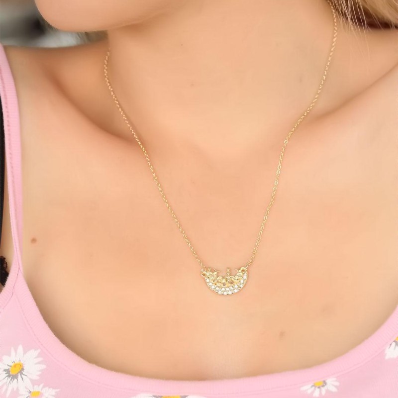 Zirkon Taşlı Kadın Kolye